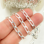 Silver Flat Curb Link Chain
